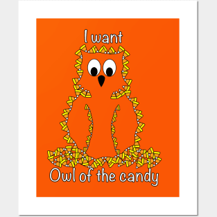 Candy corn owl Posters and Art